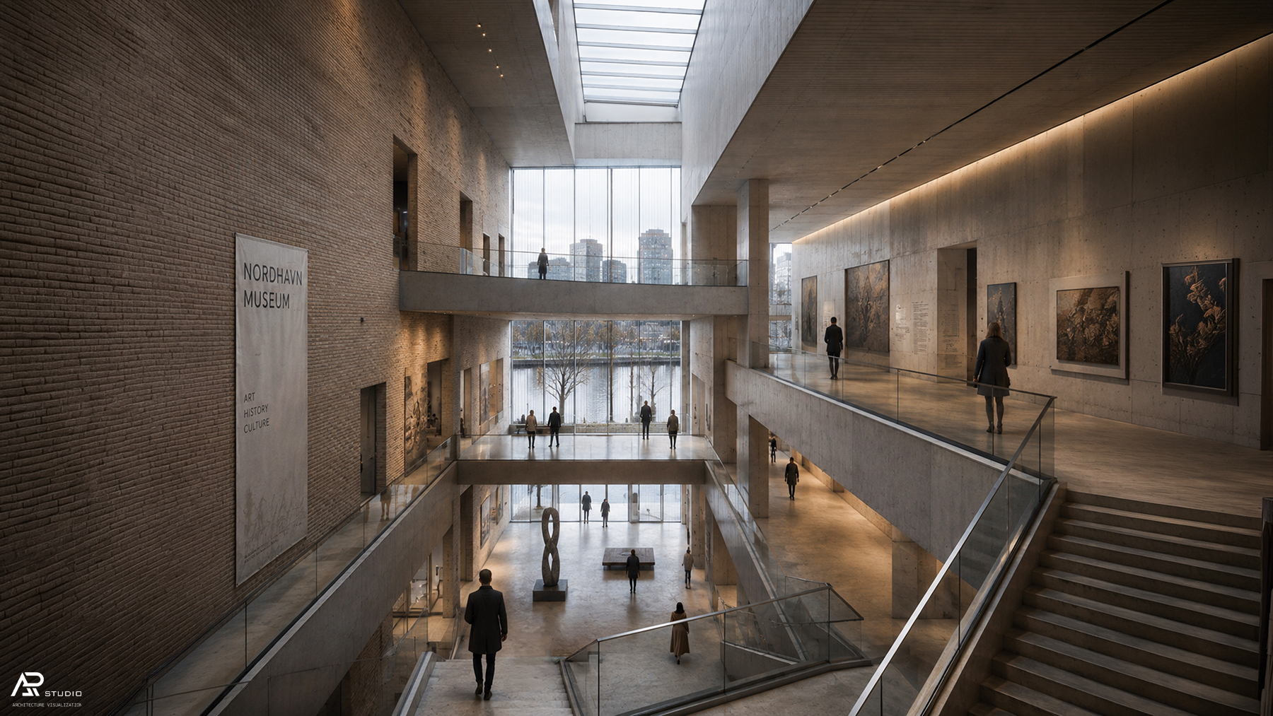 Nordhavn Museum main gallery interior architectural visualization